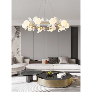 轻奢奶油风全铜客厅吊灯现代中古vintage包斯豪卧室房间魔豆灯具