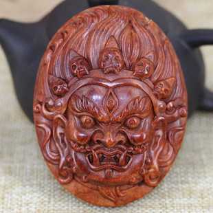 印度小叶紫檀八大守护神飞天手把件 文玩雕刻送礼佳品