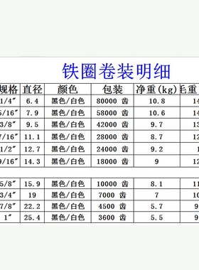 卷装双线圈34孔台历铁圈装订铁圈 yo圈挂历圈卷装铁圈黑白色 包邮