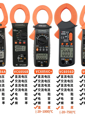 VICTOR胜利VC6056A钳形表VC6056B/VC6056C/VC6056E电流钳表万用表