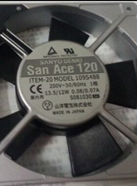 全新三洋SANYO 109S488 109S088 109S087 109S082 12CM 200V风扇
