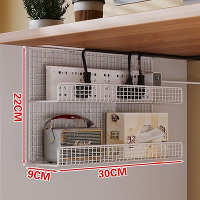 桌下理线架电源线槽隐藏器整理盒电线插座M固定器收纳桌面走线神