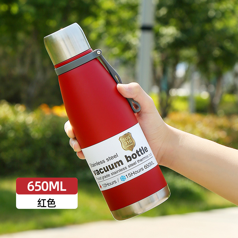 全钢316不锈钢大容量高档颜值茶水分离保温水杯1100ml.户外男水壶