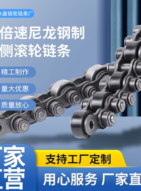 单倍速链08BS-27-P16/C16尼龙钢制双侧滚轮链条节距12.7输送链条