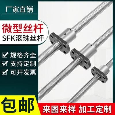 精密微小型滚珠丝杆螺母丝杠小导程 螺距SFK0801 082 1002 1204