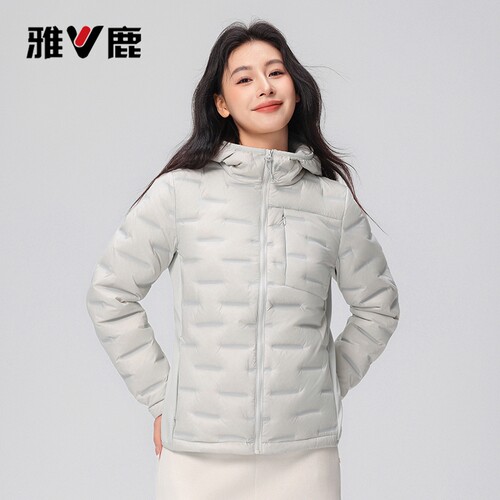 雅鹿秋冬轻薄保暖女带帽羽绒服