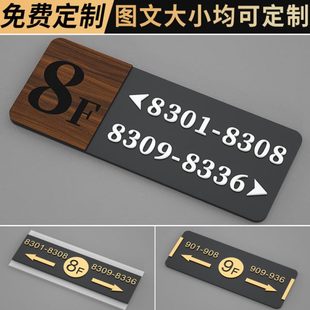 牌 亚克力门牌家用酒店楼层索引指示民宿立体轻奢数字标识导向号码