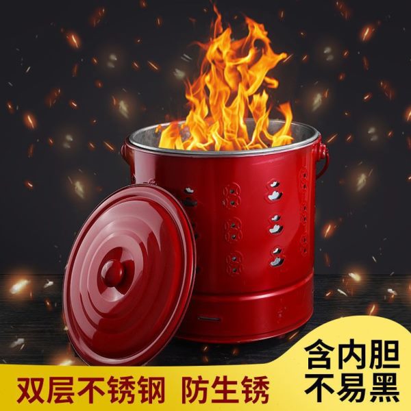 不锈钢烧金桶拜拜纸钱桶纸钱家用室内纸筒焚烧化金炉财神爷烧铁桶