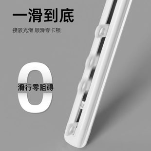 窗帘轨道伸缩滑轨静音滑道滑轮导轨侧装 窗帘杆双轨 轨顶装 挂钩式
