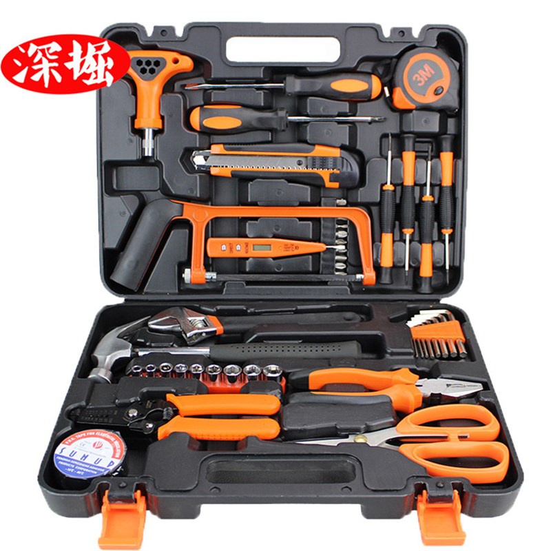 82件套组合工具箱 剪刀款家用碳钢车载便携五金工具套装004-6