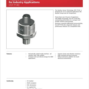 10bar传感器0 danfoss丹佛斯P140压力变送器4 20mA恒压供水0
