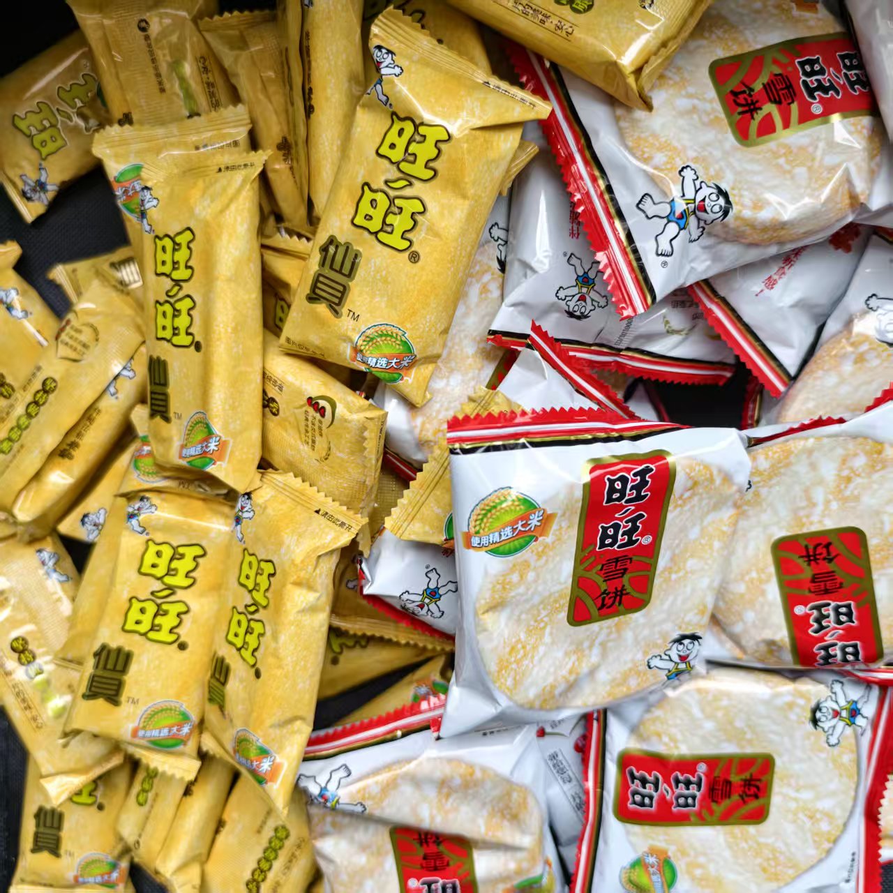 新品雪饼仙贝旺片装米饼小吃三零食网红爆款休闲食品饼五角包