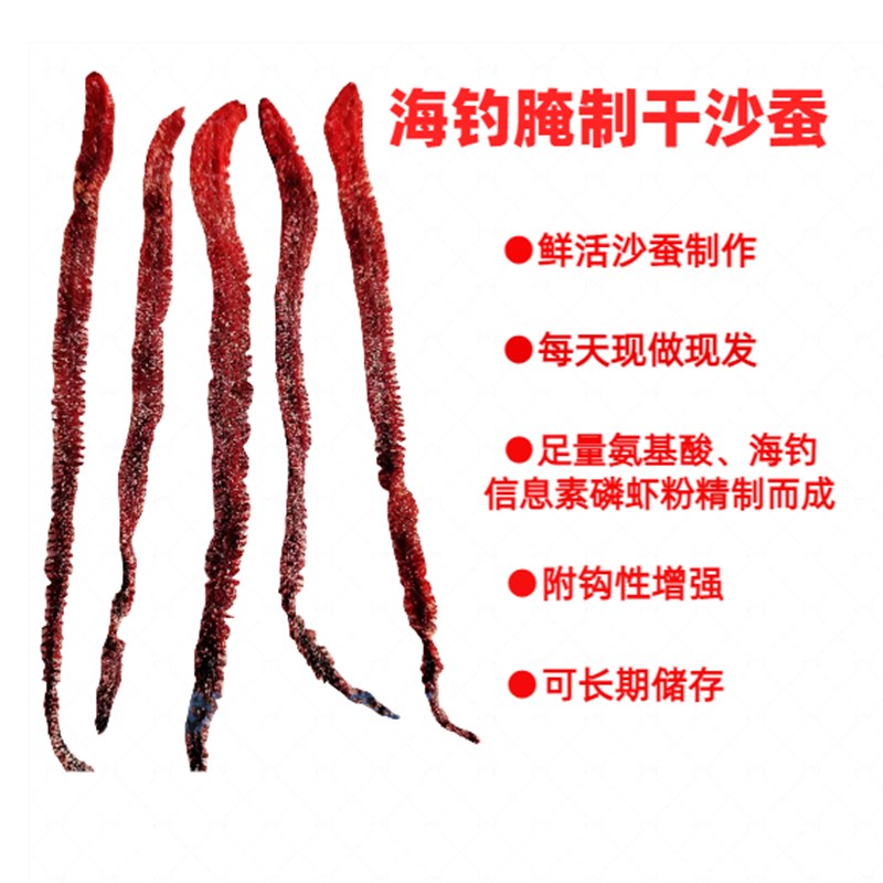 海钓腌制干沙蚕饵黄白姑黑头黄鱼鲈鱼沙光鱼海钓饵海钓船钓矶钓