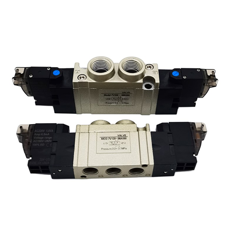 7V110 120 130 210 220 230系列电磁阀 亚德客型2位5通电磁换向阀