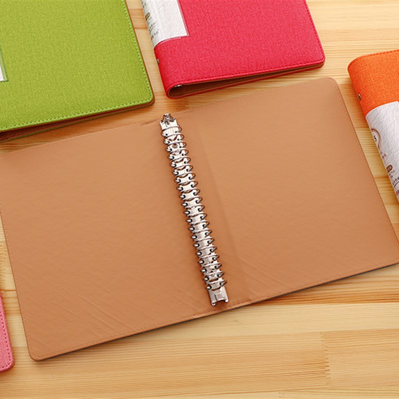 皮革A5活页夹文件夹记事本B5皮面插页夹活页20孔/26孔可定制