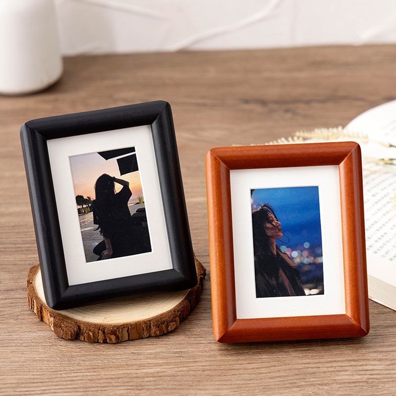 迷你实木小相框空框三寸4寸6寸相框照片diy拍立得摆台5寸木质摆件