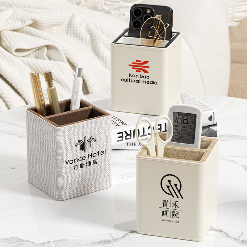 笔筒收纳盒桌面学生轻奢办公室家用摆件创意定制化妆刷筒