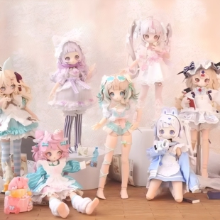 正版万梦SugaryGirls BJD可动人偶onemore8分MJD潮玩盲盒桌面摆件