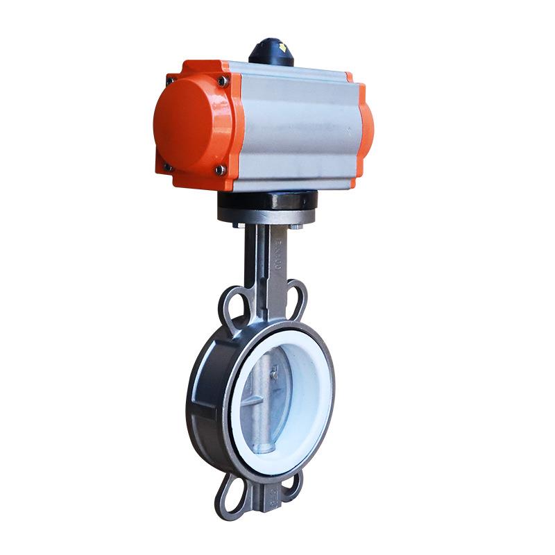 手柄四氟蝶阀厂家304阀门D71F-16P水利工业DN100不锈钢对夹蝶阀