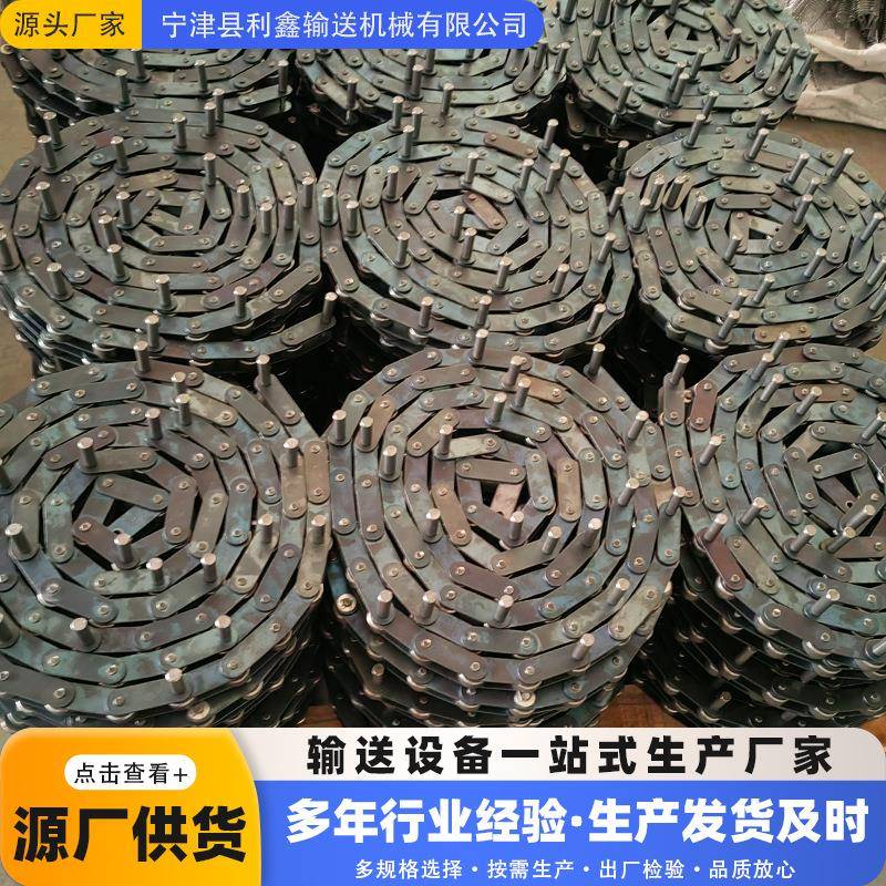不锈钢非标链条C2050大滚珠直板滚子链耐磨304大节距工业弯板链条