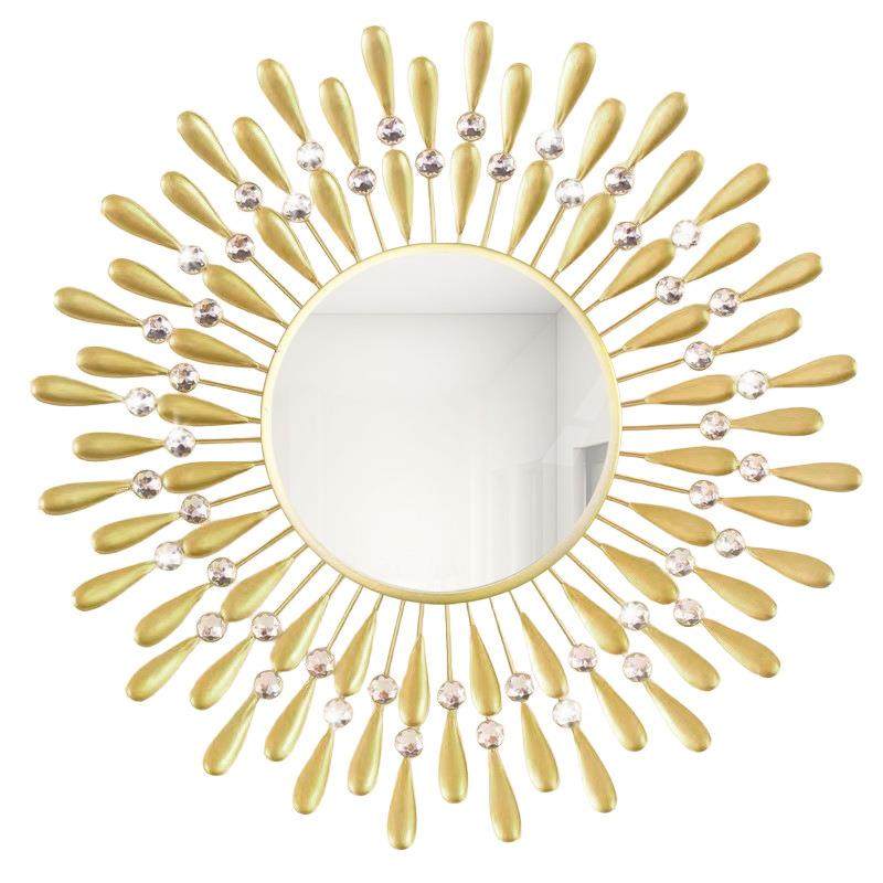 铁艺圆形挂墙镜卫生间浴室宿舍镜子挂墙洗漱台壁挂式化妆镜手工