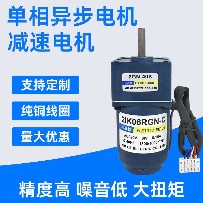 2lK06RGN交流减速电机220V6W调速电机微型单相异步电动机马达厂家