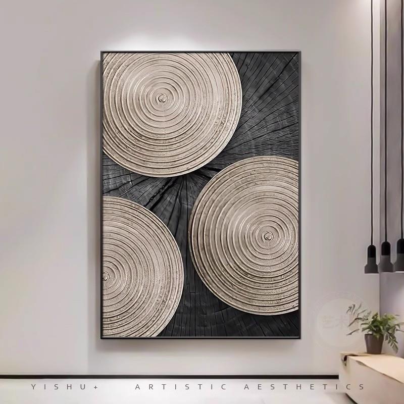 黑白工业风客厅装饰画抽象酒店大堂墙面壁画复古玄关走廊过道挂画图片