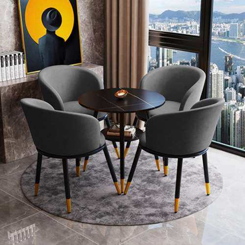 轻奢岩板洽谈桌椅组合4s店售楼处店铺接待一桌四椅阳台双层小圆桌,电子元器件市场,其它元器件,淘宝优惠券,粉丝福利购,淘宝优惠卷