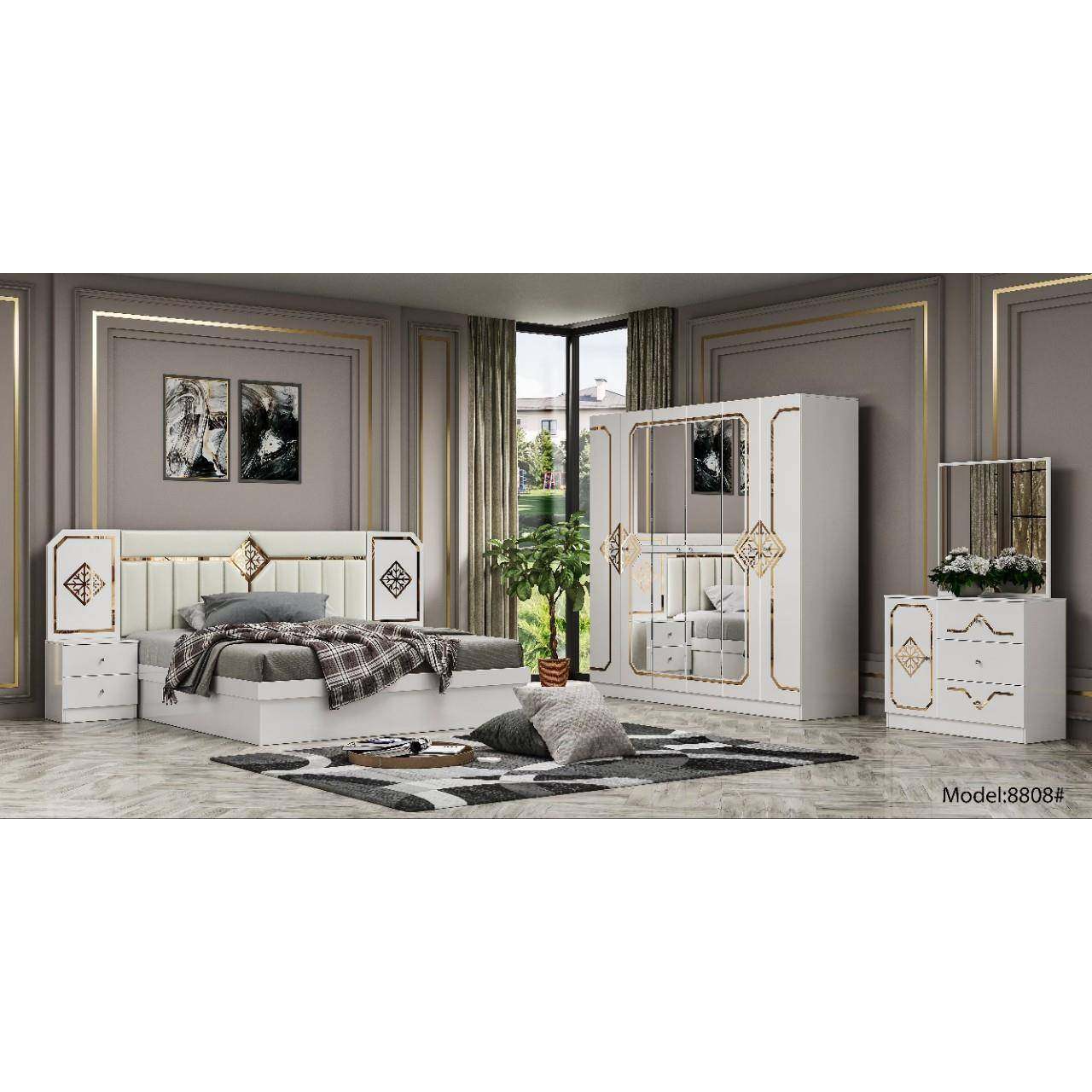 全套卧室家具组合5件套双人大床主卧一米八板式套房轻奢床箱