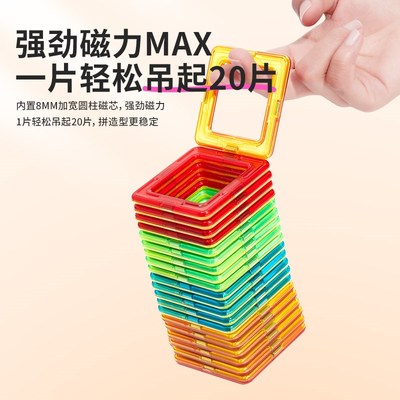 磁力片儿童磁吸积木磁铁棒磁片男童女孩宝宝益智拼装拼图彩窗玩具