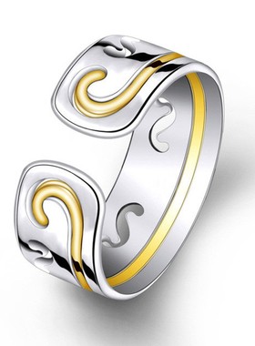 抖音银饰可拆卸紧箍咒戒指女至尊宝悟空J金箍二合一对戒男情侣一