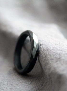 缘起藏墨小清新枣木稳定木创意男女情侣K戒指创意生日礼物手链跑