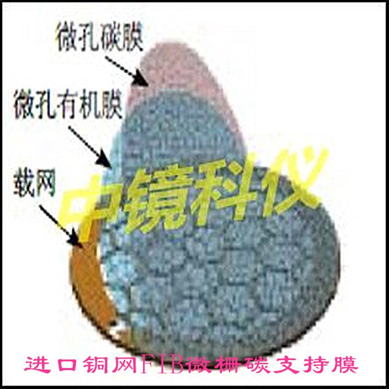 中镜科仪200至300目进口铜网FIB微栅碳支持膜 TEM载网支持膜