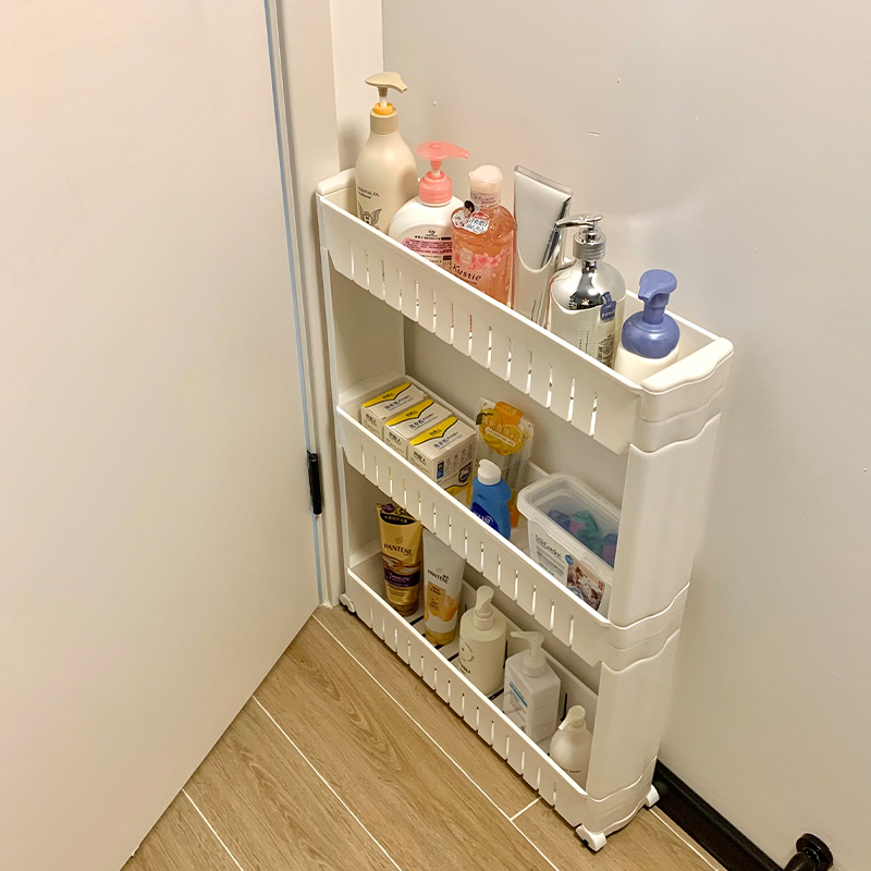 门后收纳夹缝柜浴室缝隙超窄收纳柜化妆室厨房冰箱10cm窄缝置物架