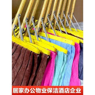 木杆吸水拖把家用客厅酒店 大拖把平板大号毛巾布条拖把一字老式