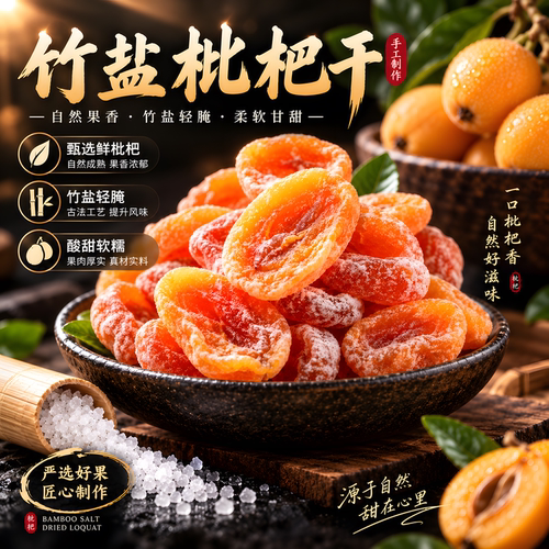 竹盐枇杷干正品云霄川贝鲜果果干