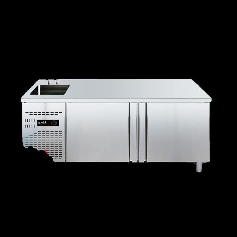 冰柜酒店厨房水槽操作水吧台带水池冷藏工作台商用奶茶店设备全套