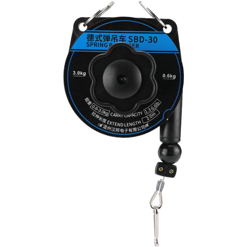 德式2米钢丝绳自动卷线器卷线盘拉力平衡器弹簧吊不带自锁弹吊车