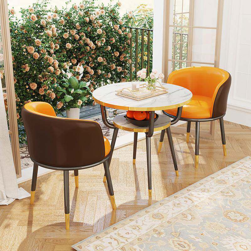 阳台小桌椅三件套网红喝茶桌椅组合洽谈小圆桌接待区会客桌子茶几