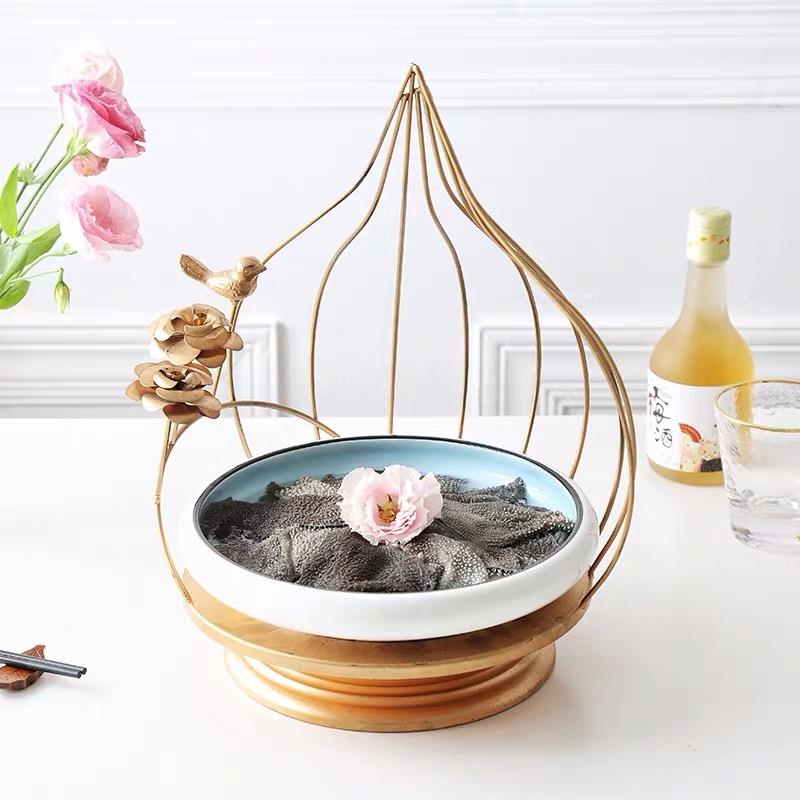 明档创意装饰摆台 餐厅特色小吃铁架餐具 酒店个性鸟笼餐具摆件