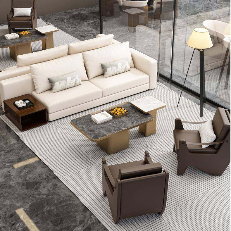 现代售楼处洽谈沙发桌椅组合酒店会客会所大堂休息区卡座家具定制