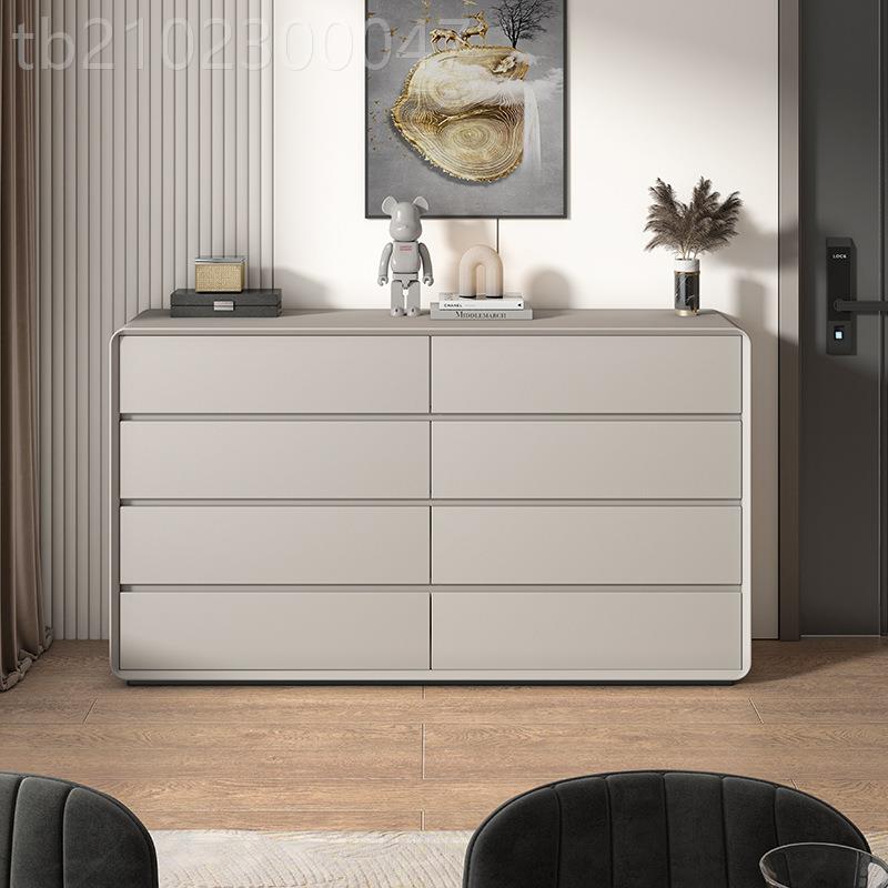 奶风VDE斗柜简约现油斗代实木八柜家用客厅抽屉五柜卧室皮质斗储