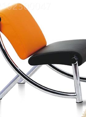 金橙色金睿融车4店办公家用皮汽艺单人商务沙发茶STGY几安吉椅盟