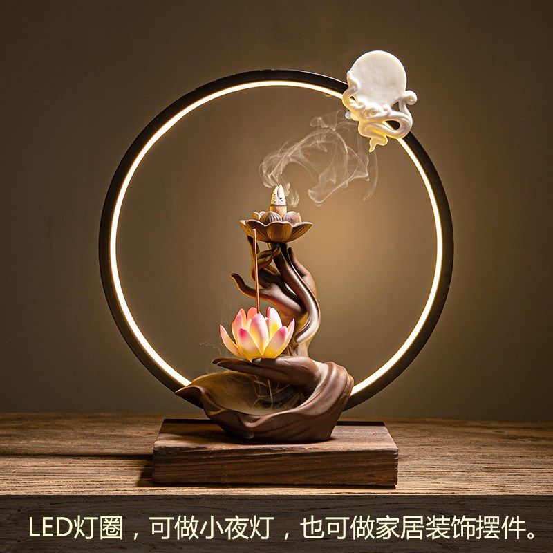 禅意倒流香炉陶瓷灯摆件创意玄关装饰家用客厅办公室檀香沉香薰炉,农用物资,苗木固定器/支撑器,淘宝优惠券,粉丝福利购,淘宝优惠卷