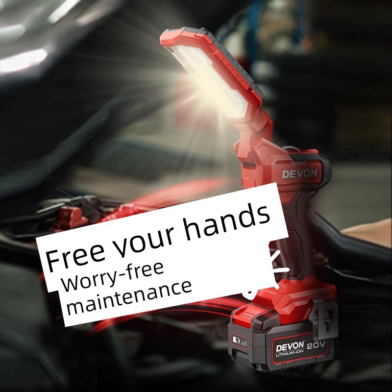 大佑折叠维修工作灯20V锂电池可充电Led照明1000流明手电筒5536