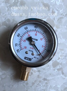 双叶压力表FTB径向-76-0cm.Hg真空表-30-0in.Hg负压表螺纹PT1/4