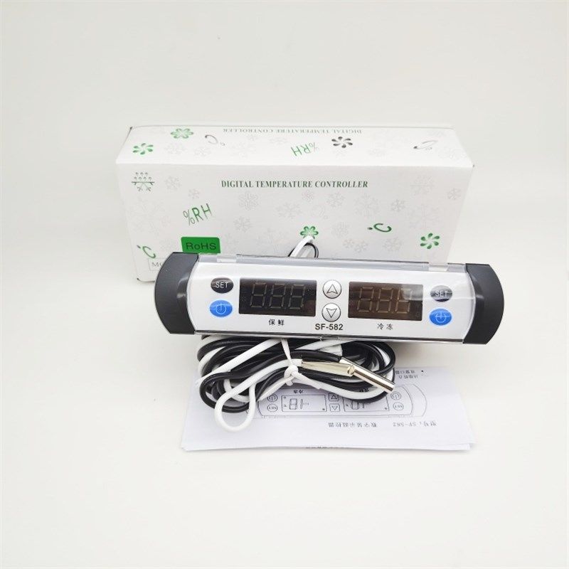 SF-582 展示柜温度控制器冰柜雪柜冷藏冷冻温控器双压缩机双显示