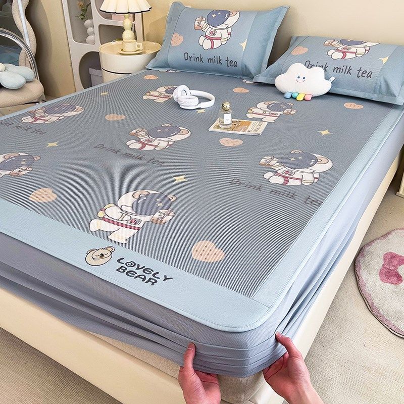 A类冰丝凉席夏季床笠冰藤席三件套儿童学生宿舍单人可机洗空调席,床上用品,凉席/草席/麻席,淘宝优惠券,粉丝福利购,淘宝优惠卷