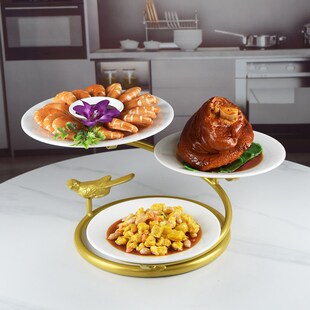 台阶式盘子架餐桌冷盘架摆盘神器凉菜架酒店架桌面放菜架子多层架