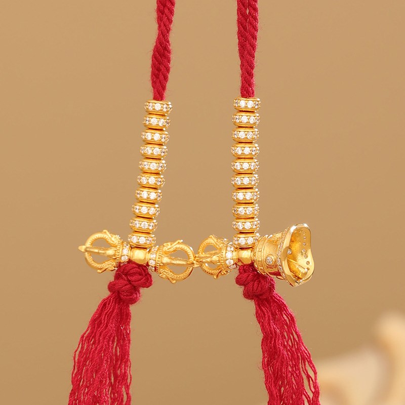 S925银藏式繁星念数计t录器手拨串珠手链配饰点数金刚铃杵记录器